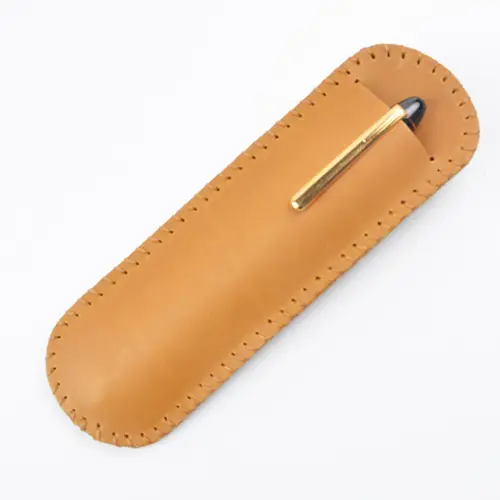 Crazy Horse Leather Pen Sleeve with Clip – Premium Vintage Leather Accessory